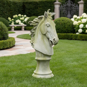 Horse Head Garden Statue (39 - Inch) Side Angle