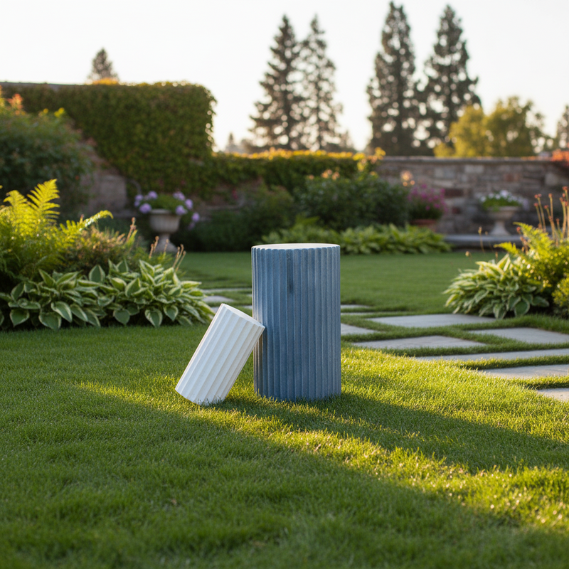 Fluted Shaft Outdoor Statue (15.5 - Inch) Side Angle