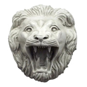 Lion head sculpture with open mouth, classical old world European style, ornate detailing, reminiscent of Renaissance architecture.