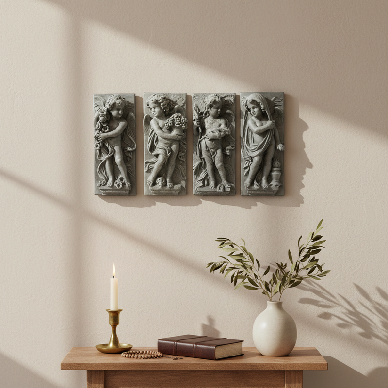 Little Boy Garden Plaque (13.0 - Inch) Side Angle