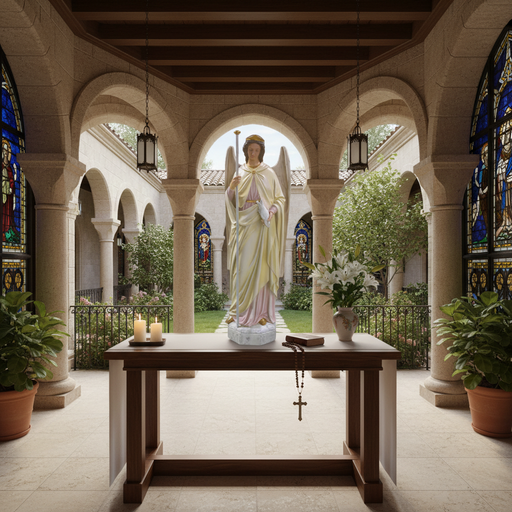 Large Winged Church Angel Outdoor Statue (58 - Inch) Side Angle