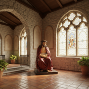 Seated Jesus Christ Statue (51 - Inch) Side Angle