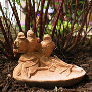 Birds of Spring Garden Statue (5 - Inch) Side Angle