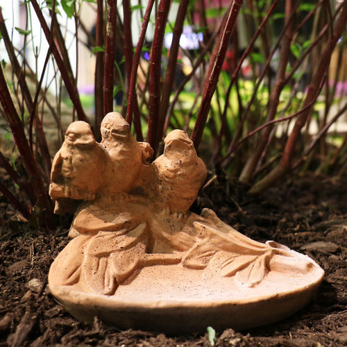 Birds of Spring Garden Statue (5 - Inch) Side Angle