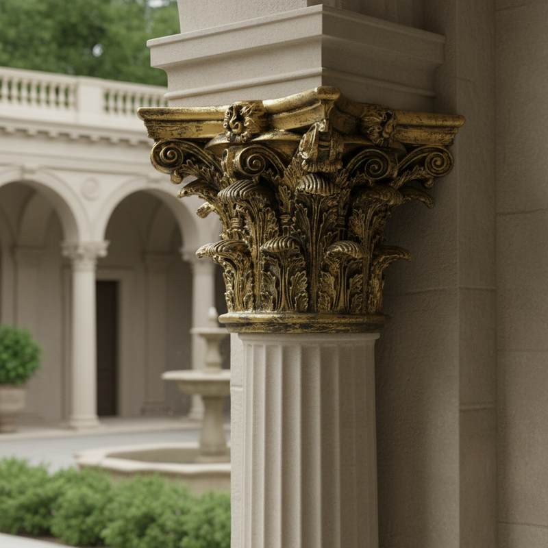 Corinthian Capital Outdoor Bracket (10 - Inch) Side Angle