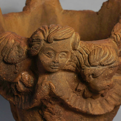 Faces of Cherub pot 10""h Outdoor/Indoor Statue