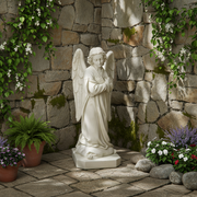 Sympathy Winged Angel Outdoor Statue (39 - Inch) Side Angle