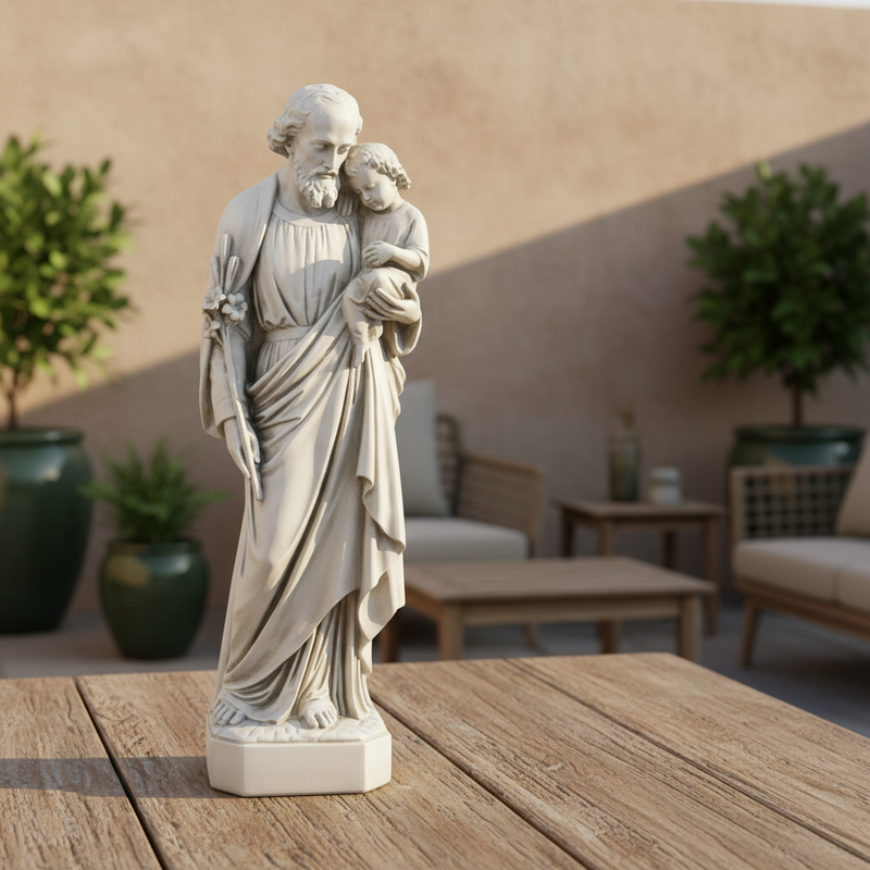 Saint Joseph with Child Statue (36 - Inch) Side Angle