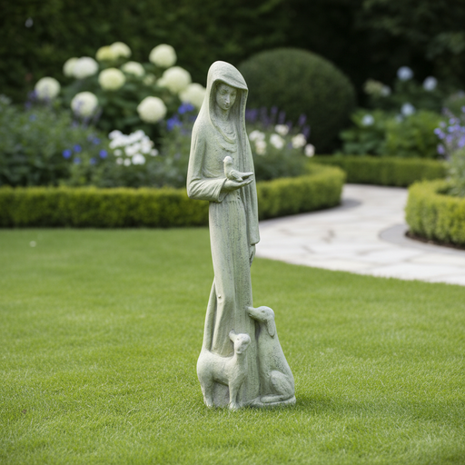 Saint Francis Abstract Statue (38 - Inch) Side Angle