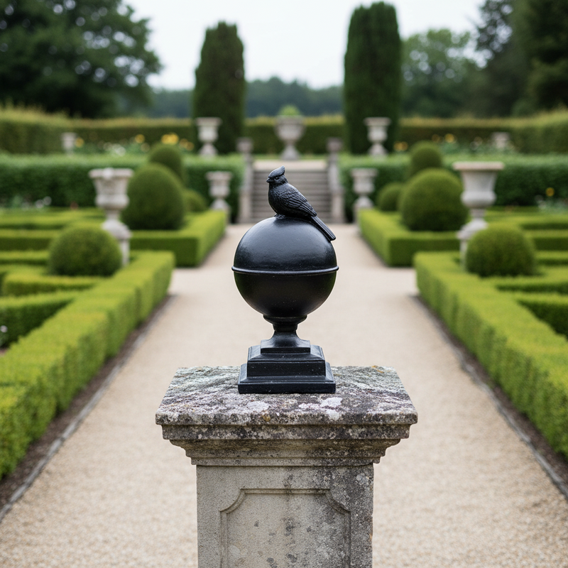 Cardinal Finial Outdoor Statue (20 - Inch) Side Angle