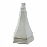 Tapered architectural finial with stepped base and faceted sides, featuring classical old world European design elements.