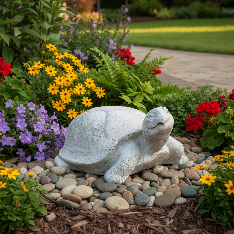 Sand Turtle Garden Statue (10 - Inch) Side Angle