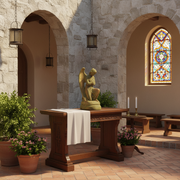 Prayer Angel St. Anne Outdoor Statue (21 - Inch) Side Angle