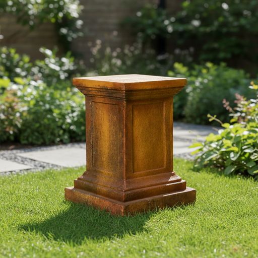 Hamlin Square Base Outdoor Statue (19.5 - Inch) Side Angle