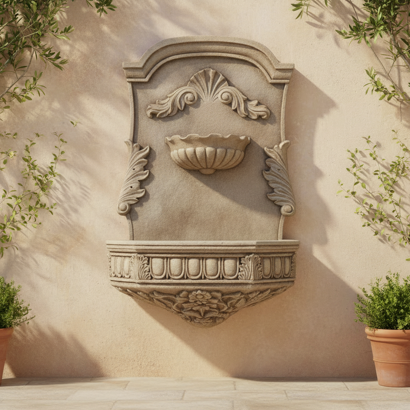 Seashell Wall Fountain (29 - Inch) Side Angle