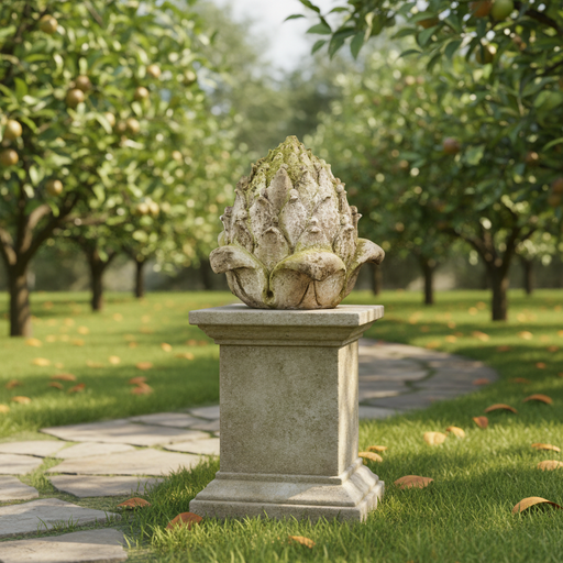 Artichoke Outdoor Statue (14.5 - Inch) Side Angle