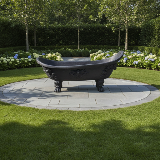 Victorian Bathtub Statue (27 - Inch) Side Angle