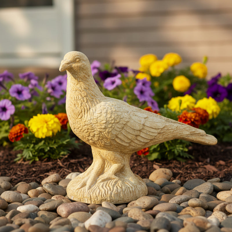 Pigeon Bird Garden Statue (8 - Inch) Side Angle