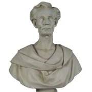 Classical bust sculpture with old world European style, featuring detailed drapery and a dignified, lifelike expression.