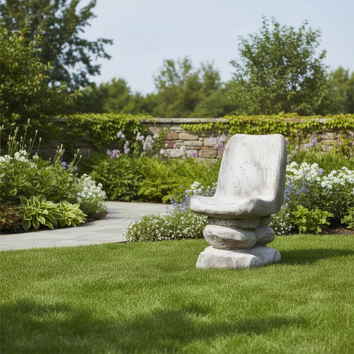 Desert Chair Outdoor Statue (32 - Inch) Side Angle