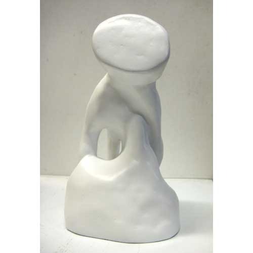 Classical Renaissance-style torso sculpture with detailed musculature and an unfinished, headless form on a smooth base. Other Angle
