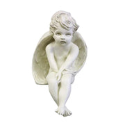 Sad Winged Cherub Outdoor Statue (15 - Inch)