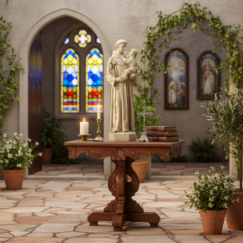 Saint Anthony Religious Statue (25 - Inch) Side Angle