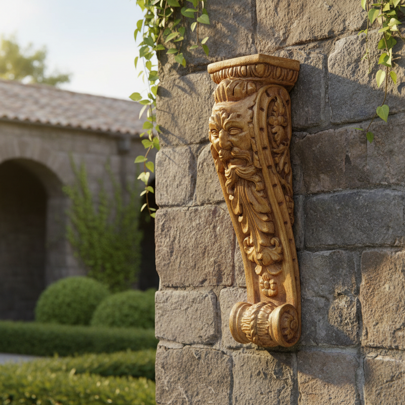 Swiss Wall Detail Outdoor Bracket (13 - Inch) Side Angle