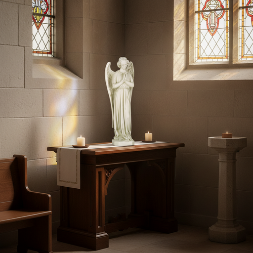 Prayer Angel Outdoor Statue (25 - Inch) Side Angle