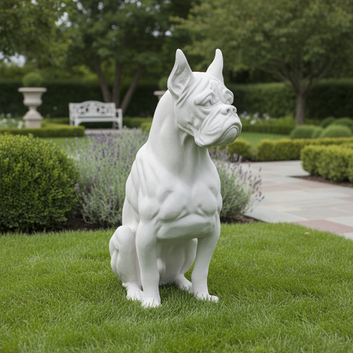 Boxer Dog Garden Statue (30 - Inch) Side Angle