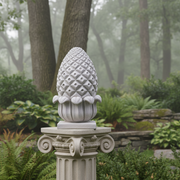 Acorn Monolith Outdoor Statue (32 - Inch) Side Angle