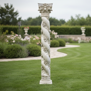 Twisted Rose Pedestal Statue Bf (84 - Inch) Side Angle