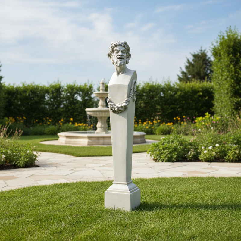 Satyr Terminus Statue (69 - Inch) Side Angle