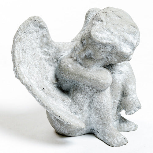 Cherub with Large Wings Outdoor Statue (10-Inch)