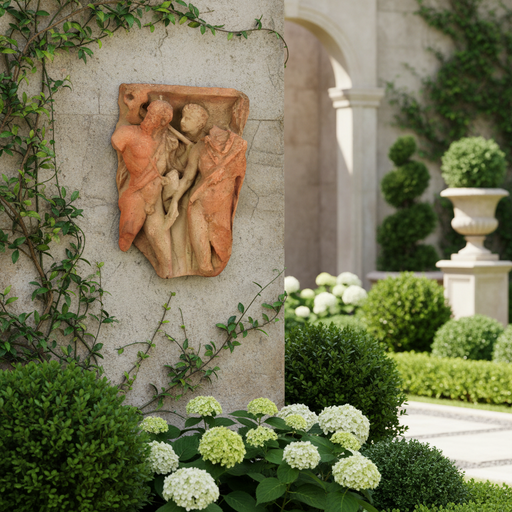 Roman Warrior Fragment Outdoor Statue (15 - Inch) Side Angle