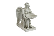 Kneeling Angel With Shell Bowl Outdoor Statue (8 - Inch)
