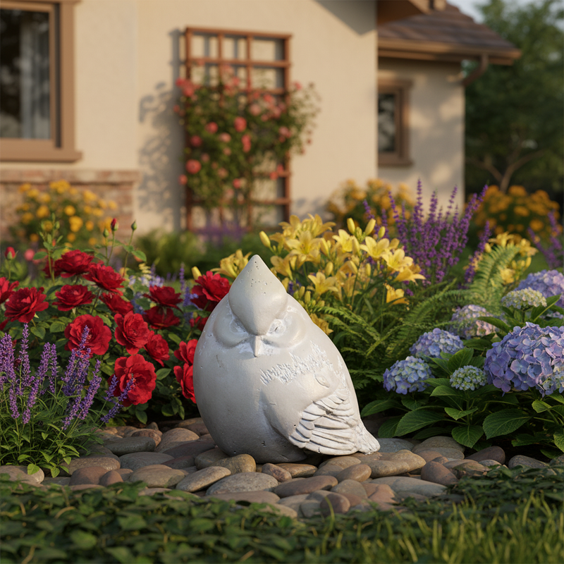 Cardinal Bird Garden Statue (6.82 - Inch) Side Angle