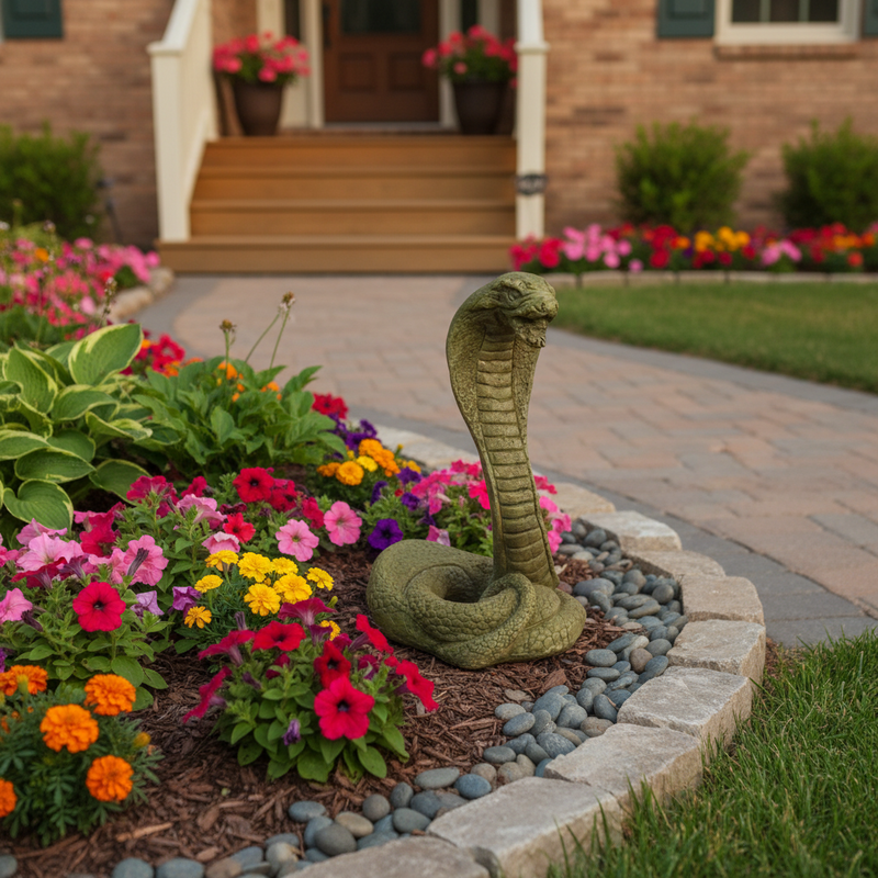 Cobra Garden Statue (16.5 - Inch) Side Angle