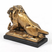 Lion Devouring Serpent Garden Statue (8 - Inch) Other Angle