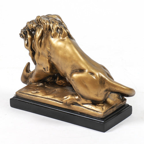 Lion Devouring Serpent Garden Statue (8 - Inch) Other Angle