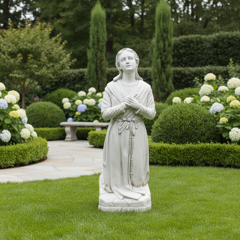 Our Lady of Fatima with Jacinta Statue (38 - Inch) Side Angle