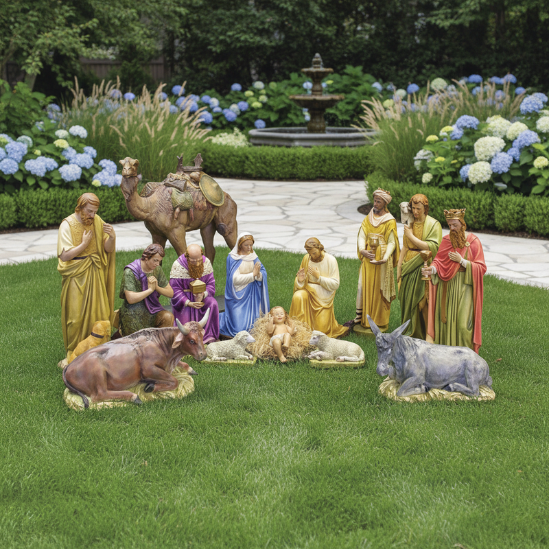 Nativity Scene Religious Statue (50 - Inch) Side View