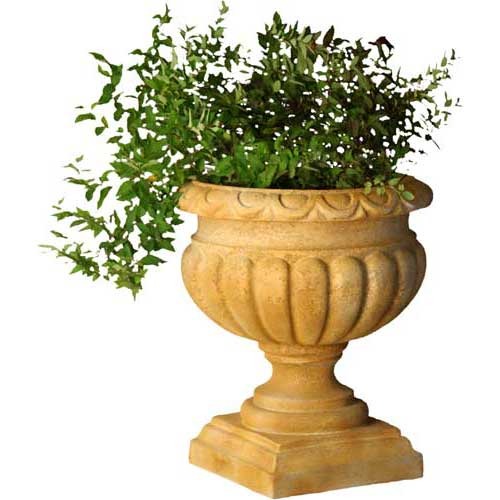 Tall Fluted Round Urn 21  H Outdoor/Indoor Statue