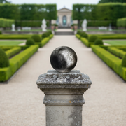 Finial Sphere Outdoor Statue (10 - Inch) Side Angle