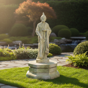 Eight - Sided Riser Outdoor Statue (10 - Inch) Side Angle