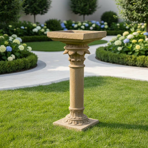 Mediterranean Column Statue (39 - Inch) Side Angle