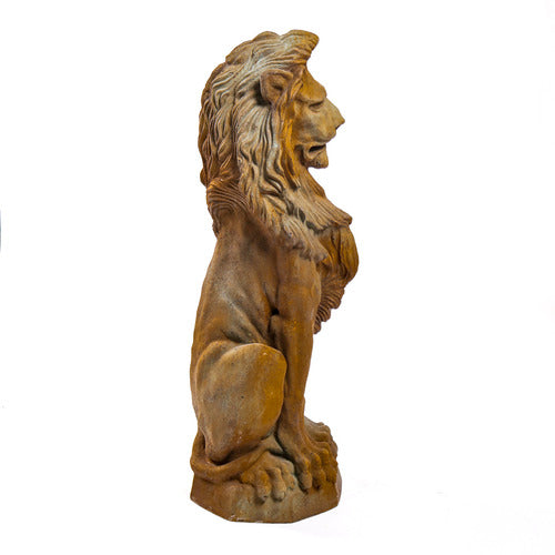 Guardian Lion Garden Statue (31 - Inch) Side Angle View