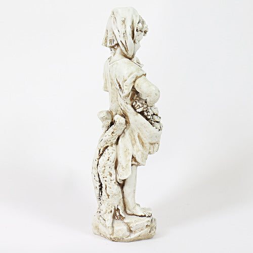 Peasant Girl Statue (16 - Inch) Side View