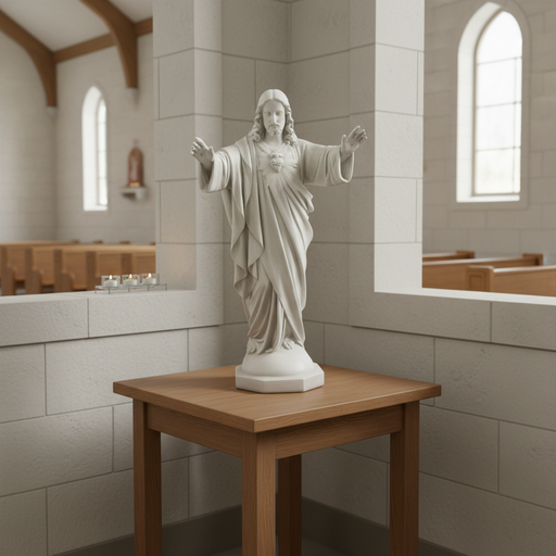 Sacred Heart of Jesus Blessing Arms Statue (37 - Inch) Side Angle