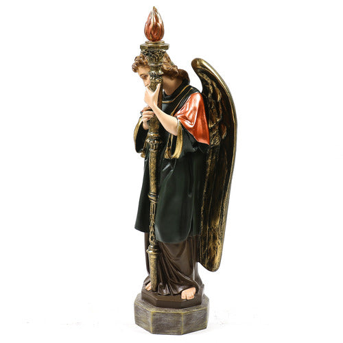 Large Winged Guardian Angels with Candleholder Outdoor Statue (27-Inch)